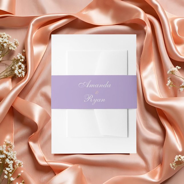 Bandeau De Faire-part Mariage élégant simple écriture violette (Créateur téléchargé)