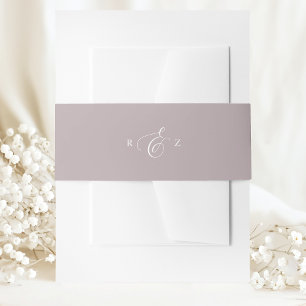 Bandeau De Faire-part Mariage Élégant Simple Monogramme Lavande Poussiér
