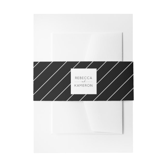 Bandeau De Faire-part Mariage Élégant Simple Noir et Blanc (Devant example)