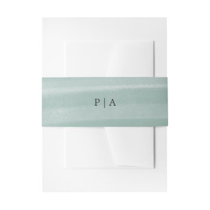 Bandeau De Faire-part Mariage Élégant Vert Assourdi Chic Côté Mer