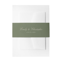 Mariage Élégant Vert Sauge Classique Noms et Date