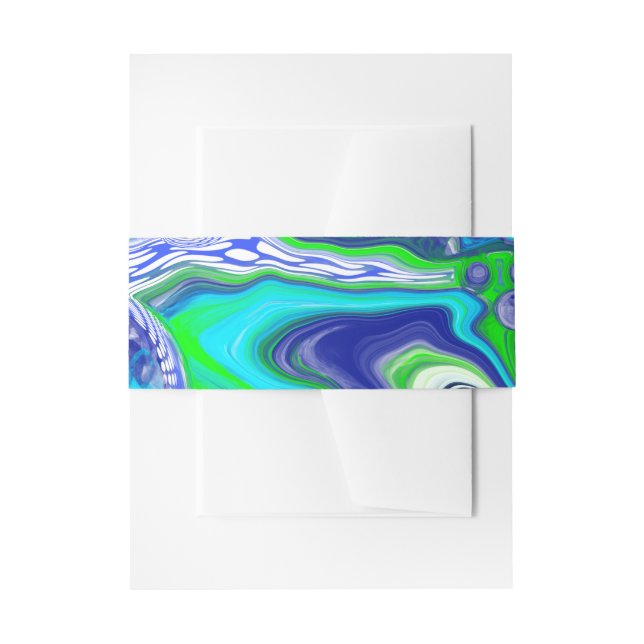 Bandeau De Faire-part Mariage en marbre bleu et vert citron (Devant example)