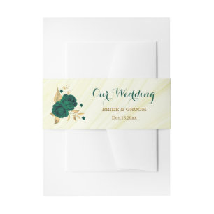 Bandeau De Faire-part mariage en marbre vert émeraude