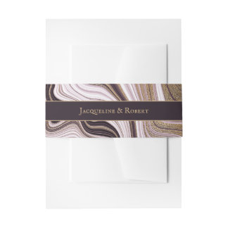 Bandeau De Faire-part Mariage en marbre violet et or