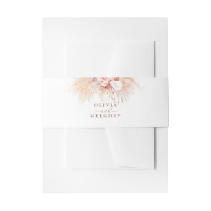 Bandeau De Faire-part Mariage en terre cuite florale d'herbe des Pampas