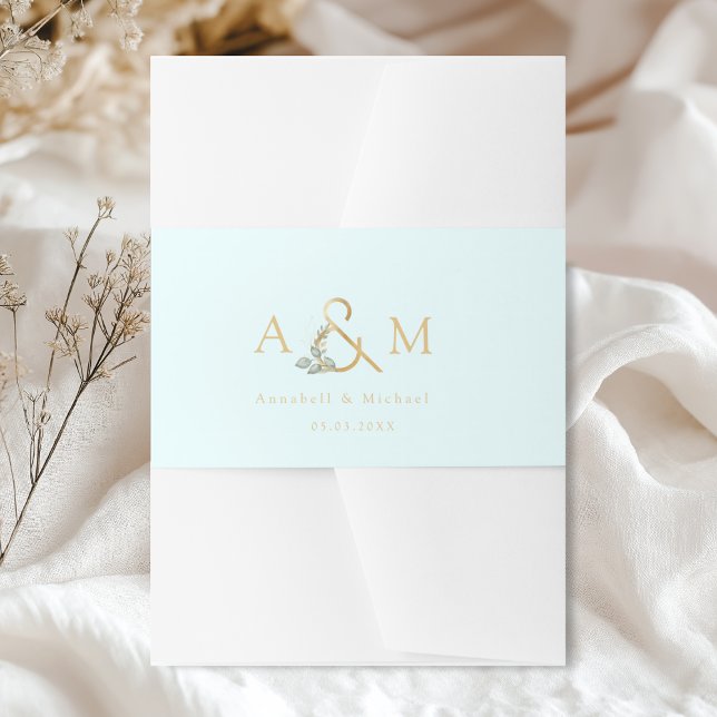 Bandeau De Faire-part Mariage Eucalyptus (Eucalyptus Ampersand Wedding Invitation Belly Band)