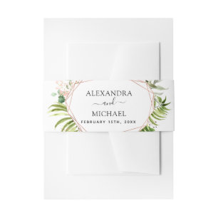 Bandeau De Faire-part Mariage Eucalyptus Vert Géométrique Élégant Chic