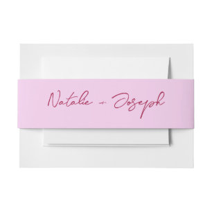 Bandeau De Faire-part Mariage Fantaisiste Rose R framboise Rétro Fantais