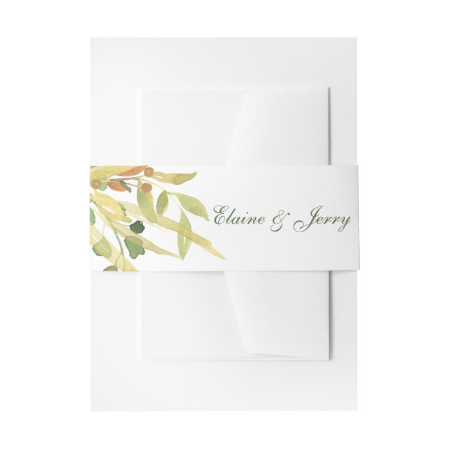 Bandeau De Faire-part Mariage Feuillage Doré (Devant example)