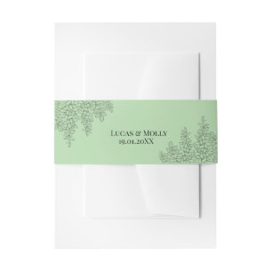 Bandeau De Faire-part Mariage Feuille de Fougère Vert Sauge