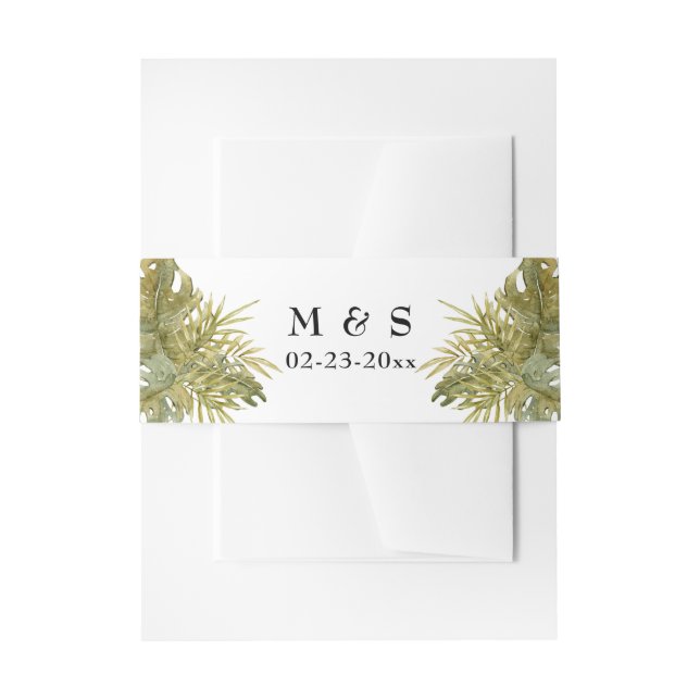 Bandeau De Faire-part Mariage Feuilles de Palmier Séchées Boho (Devant example)