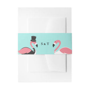 Bandeau De Faire-part Mariage Flamant rose Monogramme