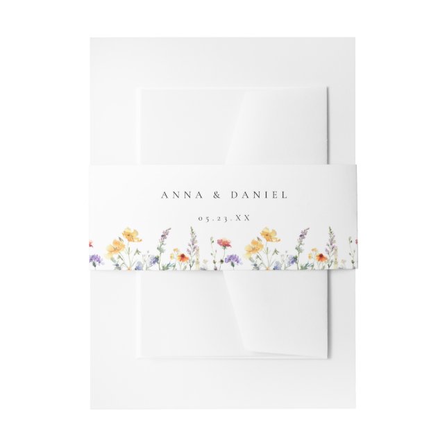 Bandeau De Faire-part Mariage Fleur de Wild à l'aquarelle (Devant example)
