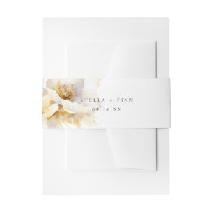 Bandeau De Faire-part Mariage Fleur Élégant Or Blanc