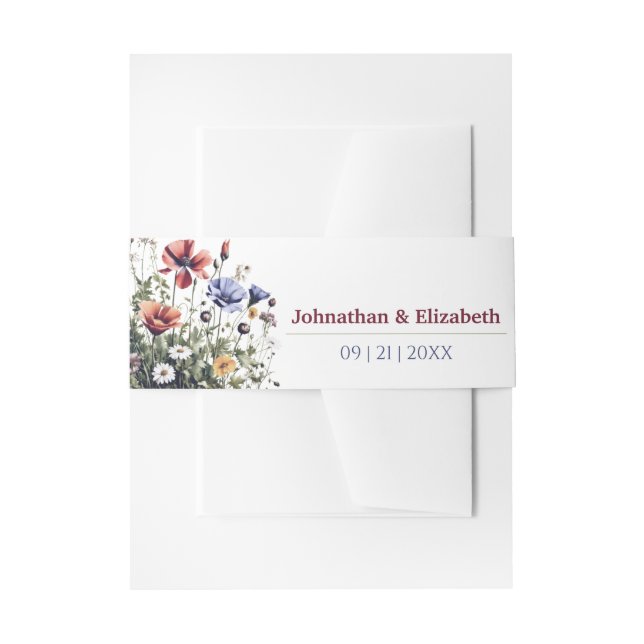 Bandeau De Faire-part Mariage fleur sauvage (Devant example)