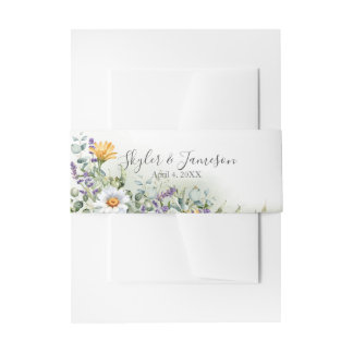 Bandeau De Faire-part Mariage Fleur sauvage coloré