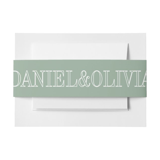 Bandeau De Faire-part Mariage Fleur sauvage élégant Charm Green (Devant Example)