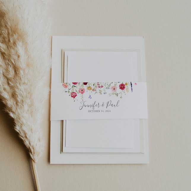 Bandeau De Faire-part Mariage Fleur sauvage multicouleur simple (Créateur téléchargé)