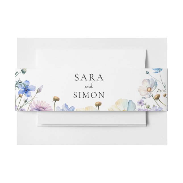 Bandeau De Faire-part Mariage Fleur sauvage simple Whimsical (Devant Example)