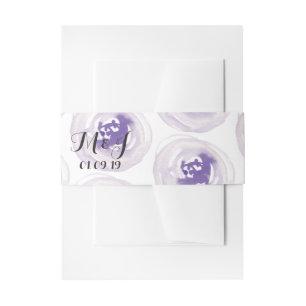 Bandeau De Faire-part Mariage Fleur Violette Pourpre