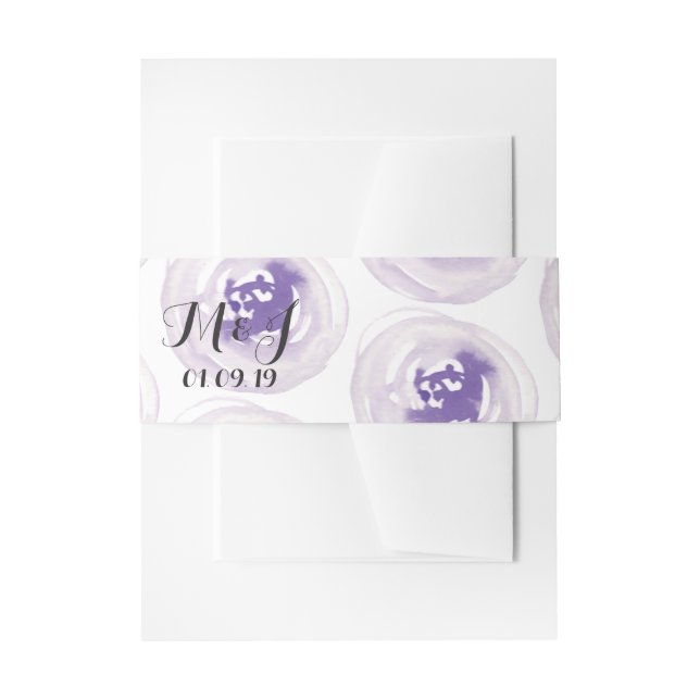 Bandeau De Faire-part Mariage Fleur Violette Pourpre (Devant example)
