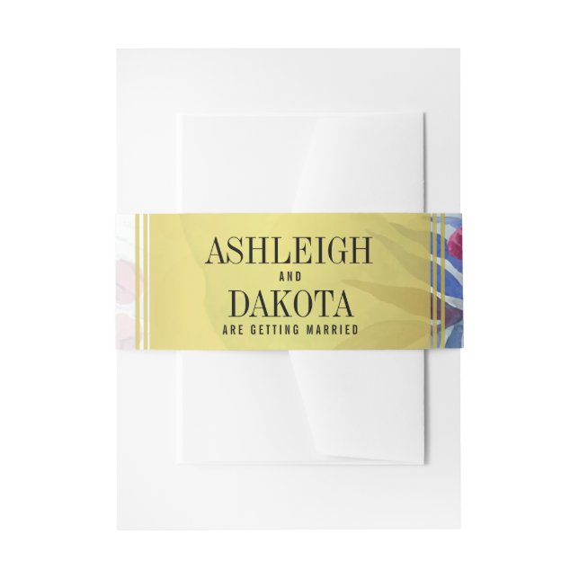 Bandeau De Faire-part Mariage | Fleurs d'aquarelle tropicale (Devant example)