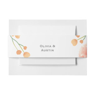 Bandeau De Faire-part Mariage Fleurs de Pêche Tropicales