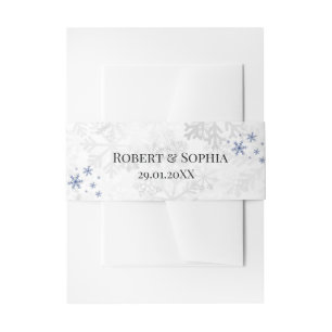 Bandeau De Faire-part Mariage Flocon de Neige d'Hiver