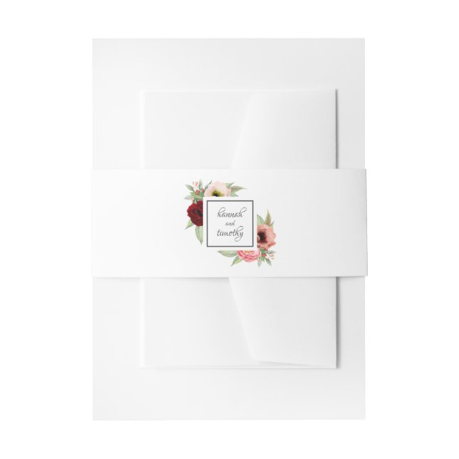 Bandeau De Faire-part Mariage Floral Aquarelle Bohème Rustique (Devant example)