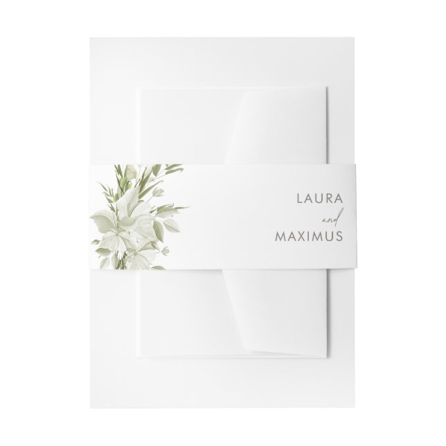 Bandeau De Faire-part Mariage Floral Blanc (Devant example)