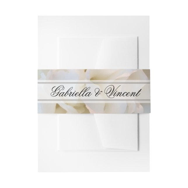 Bandeau De Faire-part Mariage floral blanc (Devant example)