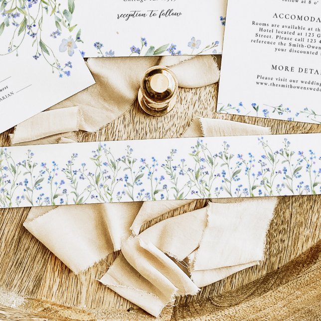Bandeau De Faire-part Mariage Floral Bleu (Créateur téléchargé)
