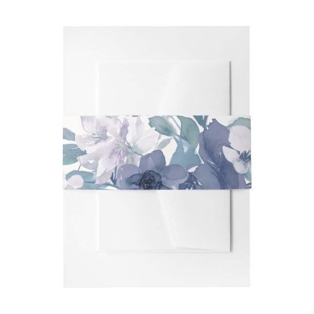 Bandeau De Faire-part Mariage floral bleu chic (Devant example)