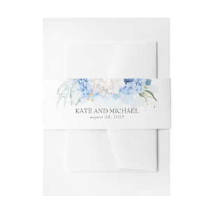 Bandeau De Faire-part Mariage floral bleu et blanc