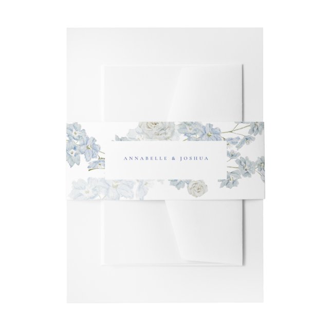 Bandeau De Faire-part Mariage Floral bleu français (Devant example)