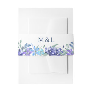 Bandeau De Faire-part Mariage floral bleu tropical