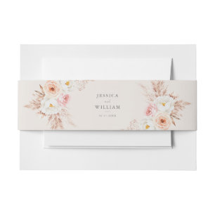 Bandeau De Faire-part Mariage Floral Bohème Minimaliste d'Automne