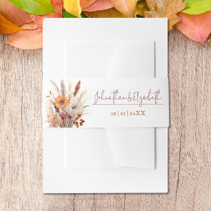 Bandeau De Faire-part Mariage floral Boho d'automne Blanc
