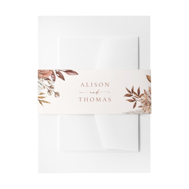 Bandeau De Faire-part Mariage floral Boho Terracotta (Devant example)
