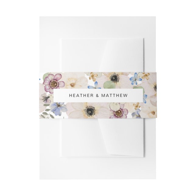 Bandeau De Faire-part Mariage Floral Botanique Moderne (Devant example)