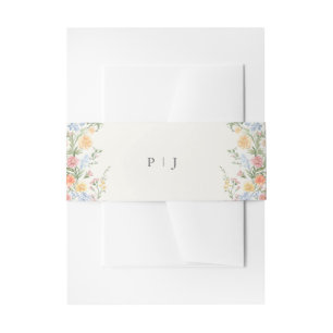 Bandeau De Faire-part Mariage Floral de Jardin Orné de Pastel Doux de Pr