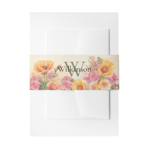 Bandeau De Faire-part Mariage floral de l'aquarelle de printemps