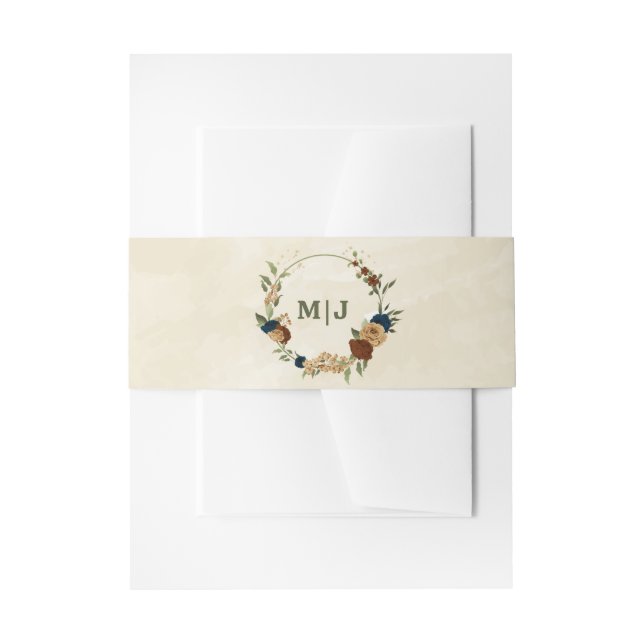 Bandeau De Faire-part mariage floral de terre cuite (Devant example)