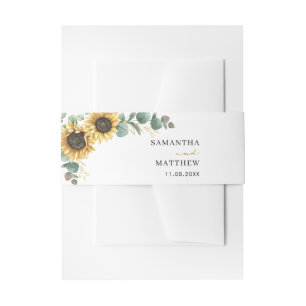 Bandeau De Faire-part Mariage floral de tournesol vert