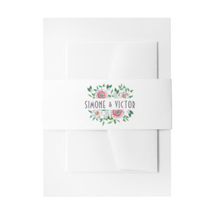 Bandeau De Faire-part Mariage floral gris vert botanique