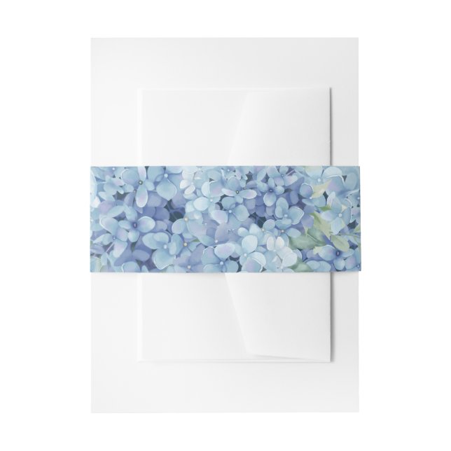 Bandeau De Faire-part Mariage Floral Hydrangea Bleue  (Devant example)