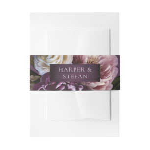 Bandeau De Faire-part Mariage Floral Maximaliste Violet Élégant