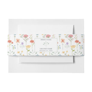 Bandeau De Faire-part Mariage Floral Moderne Fleurs Sauvages Bohème Chic