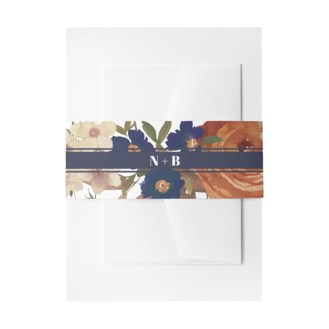 Bandeau De Faire-part Mariage floral monogramme (Devant example)