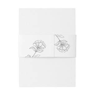 Bandeau De Faire-part Mariage floral noir et blanc moderne